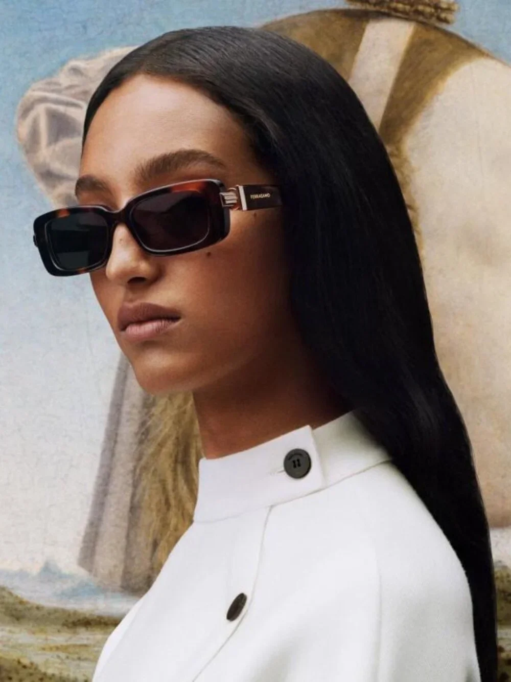 Salvatore Ferragamo SF1105S 240 Square Sunglasses - Havana / Smoke